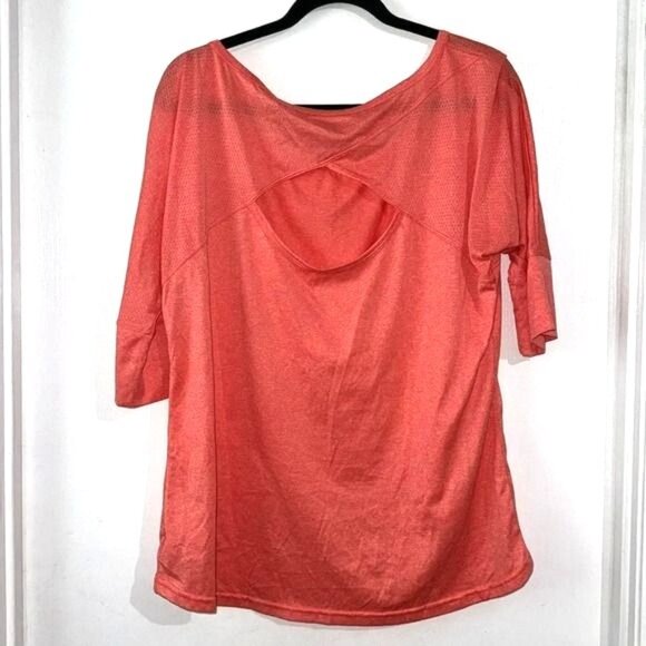 Champion Coral Open Back Activewear Top Womens L/G 100% Polyester Lightweight & - Picture 5 of 5